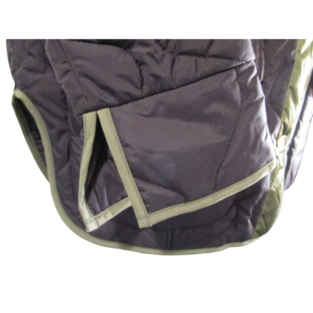 Aaron Amber Small Quilted Nylon Jacket Black Green Button Front NY Co New - Picture 7 of 16